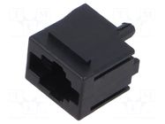Connector: RJ9; socket; PIN: 4; with panel stop blockade; 4p4c; THT TE Connectivity