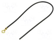 Cable with crimped terminals; H05V-K; 0.75mm2; black; 250mm; ring CHEVAL