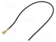 Cable with crimped terminals; H05V-K; 1mm2; black; 250mm; flat CHEVAL