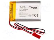 Re-battery: Li-Po; 3.7V; 1600mAh; cables,JST SYP-02T-1 socket AKYGA BATTERY