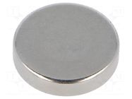 Magnet: permanent; neodymium; 36N; Ø: 18mm; H: 4mm ELESA+GANTER