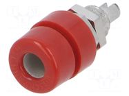 Connector: 4mm banana; socket; 32A; 30VAC; 60VDC; red; BIL 30 HIRSCHMANN T&M