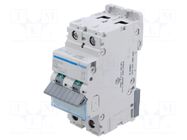 Circuit breaker; 230/400VAC; Inom: 16A; Poles: 2; Charact: D; 10kA HAGER
