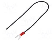 Cable with crimped terminals; H05V-K; 0.5mm2; black; 250mm; fork CHEVAL