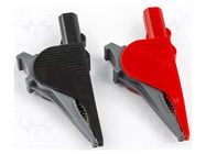 Crocodile clip; 36A; 1kV; black,red; 2pcs; 41mm; banana 4mm plug HT INSTRUMENTS