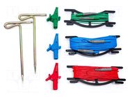 Set of cables and adapters; banana plug 4mm; red,blue,green HT INSTRUMENTS