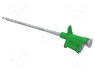 Clip-on probe; hook type; 6A; green; Contacts: brass; 4mm; L: 158mm ELECTRO-PJP