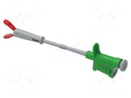 Clip-on probe; crocodile; 6A; green; Contacts: brass; 4mm; L: 177mm ELECTRO-PJP
