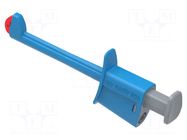 Clip-on probe; hook type; 20A; blue; Contacts: brass; 4mm; L: 138mm ELECTRO-PJP