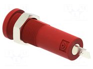 Connector: 4mm banana; socket; 10A; red; faston terminal ELECTRO-PJP