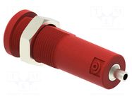 Connector: 4mm banana; socket; 10A; red; 2mm soldering hole ELECTRO-PJP