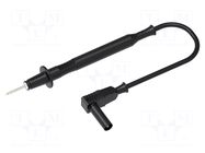 Test lead; 20A; probe tip,banana plug 4mm; Len: 1m; black; Ø: 2mm ELECTRO-PJP