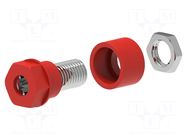 Connector: 4mm banana; socket; 36A; 30VAC; 60VDC; red; M6; insulated ELECTRO-PJP