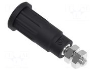 Connector: 2mm banana; socket; 10A; 28.3mm; black; M3; insulated ELECTRO-PJP