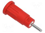 Connector: 2mm banana; socket; red; plug pin 2mmx9mm; insulated ELECTRO-PJP