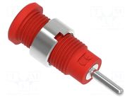 Connector: 2mm banana; socket; red; plug pin 2mmx9mm; insulated ELECTRO-PJP