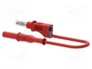 Test lead; 12A; banana plug 4mm,both sides; Len: 1m; red ELECTRO-PJP