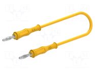 Test lead; 60VDC; 30VAC; 20A; banana plug 4mm,both sides; yellow ELECTRO-PJP