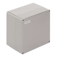 Plastic housing, Klippon POK (polyester empty enclosure), 255 x 250 x 160.5 mm, Glass fibre-reinforced polyester, untreated, polished, Silver grey Weidmuller