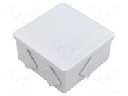 Enclosure: junction box; X: 80mm; Y: 80mm; Z: 40mm; ABS,polystyrene PAWBOL