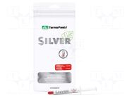Heat transfer paste; silver; silicone+silver; AG SILVER; 3.8W/mK AG TERMOPASTY