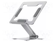 Stand; 5kg; 15.6"; silver; aluminium; 240x215x60mm; laptop GEMBIRD