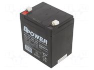 Re-battery: acid-lead; 12V; 6Ah; AGM; maintenance-free; 1.91kg; BV BPOWER