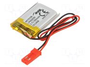Re-battery: Li-Po; 3.7V; 250mAh; cables,JST SYP-02T-1 socket AKYGA BATTERY