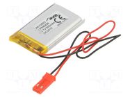 Re-battery: Li-Po; 3.7V; 500mAh; cables,JST SYP-02T-1 socket AKYGA BATTERY