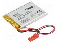 Re-battery: Li-Po; 3.7V; 980mAh; cables,JST SYP-02T-1 socket AKYGA BATTERY
