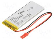 Re-battery: Li-Po; 3.7V; 2100mAh; cables,JST SYP-02T-1 socket AKYGA BATTERY