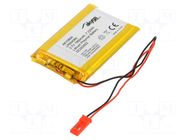 Re-battery: Li-Po; 3.7V; 1950mAh; cables,JST SYP-02T-1 socket AKYGA BATTERY