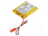 Re-battery: Li-Po; 3.7V; 1800mAh; cables,JST SYP-02T-1 socket AKYGA BATTERY