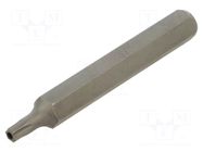 Screwdriver bit; Torx® with protection; T27H; Overall len: 80mm KING TONY