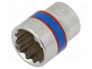 Socket; 12-angles,socket spanner; 17mm; 3/8"; short KING TONY