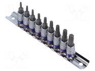 Wrench-set; socket spanner,Torx®; Mounting: 1/4"; 9pcs. KING TONY