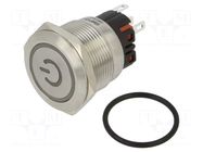 Switch: vandal resistant; Pos: 2; SPDT; 1A/220VAC; IP65; ON-(ON) ONPOW