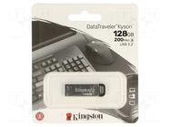 Pendrive; USB 3.2 Gen 1; 128GB; R: 200MB/s; W: 60MB/s; silver; USB A KINGSTON TECHNOLOGY
