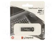 Pendrive; USB 3.2 Gen 1; 64GB; R: 200MB/s; W: 60MB/s; silver; USB A KINGSTON TECHNOLOGY