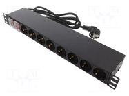 Plug socket strip: supply; Sockets: 16; 230VAC; 16A; black; 2m; IP20 LOGILINK