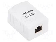 Wall socket; white; Cat: 5e; RJ45 socket; wall mount; IP20 LANBERG
