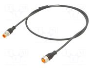 Cable: for sensors/automation; M12; PIN: 4; 1m; plug; 230VDC; 230VAC LUMBERG AUTOMATION