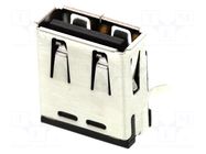 Connector: USB A; socket; on PCBs; THT; PIN: 4; angled 90°; USB 2.0 MOLEX