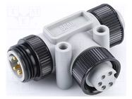 T adapter; Mini-Change; PIN: 5; T; 600V; IP67; 8A MOLEX