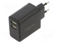 Power supply: switching; 5VDC; 2.4A; Out: USB A; 12W; 230VAC; 0÷40°C LOGILINK