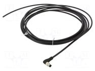 Cable: for sensors/automation; M8; PIN: 4; angled; 5m; plug; 60VDC BINDER