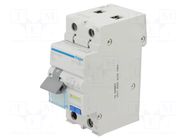 RCBO breaker; Inom: 6A; Ires: 30mA; Max surge current: 250A; 240VAC HAGER