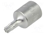 Socket; socket spanner; Bit: Torx®; Size: TX20; 1/4"; 25mm KING TONY