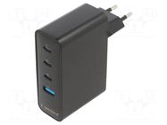 Power supply: switching; mains,plug-in; 5VDC,; 5A; 100W; black GEMBIRD