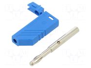 Connector: 4mm banana; plug; 24A; blue; non-insulated AXIOMET